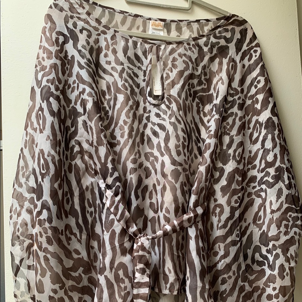 AVA animal print kaftan style blouse-small-NWT
